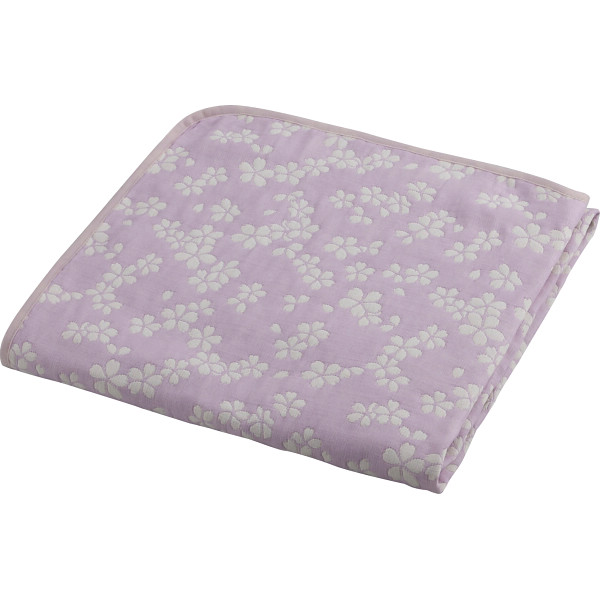 大阪泉州産　ジャカード織多重ガーゼハーフケット　パープル