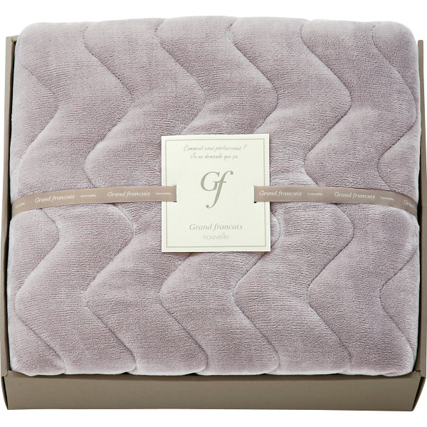 グランフランセヌーベル　吸湿発熱綿入りハイソフトタッチ敷パット　バイオレットグレー