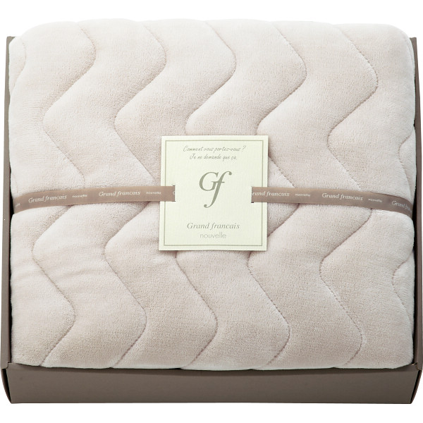 グランフランセヌーベル　吸湿発熱綿入りハイソフトタッチ敷パット　ピーチグレー