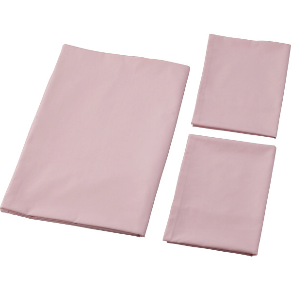 敷ふとんカバー＆ピロケース２枚セット（無地カラー）　ピンク