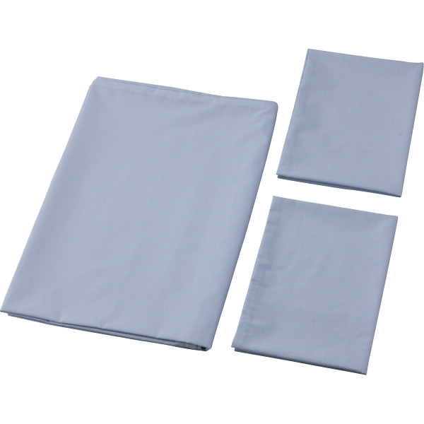 敷ふとんカバー＆ピロケース２枚セット（無地カラー）　ブルー