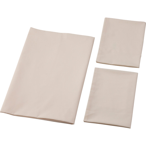 敷ふとんカバー＆ピロケース２枚セット（無地カラー）　クリーム