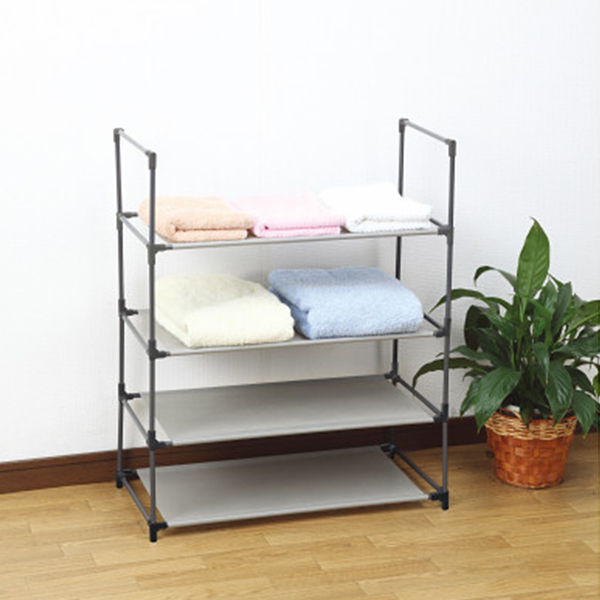 シューズ＆タオル　ラックセット（４段２個組）