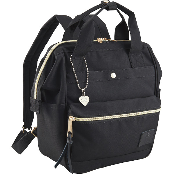 サボイ　ワイヤー入りリュック（チャーム付）　ブラック