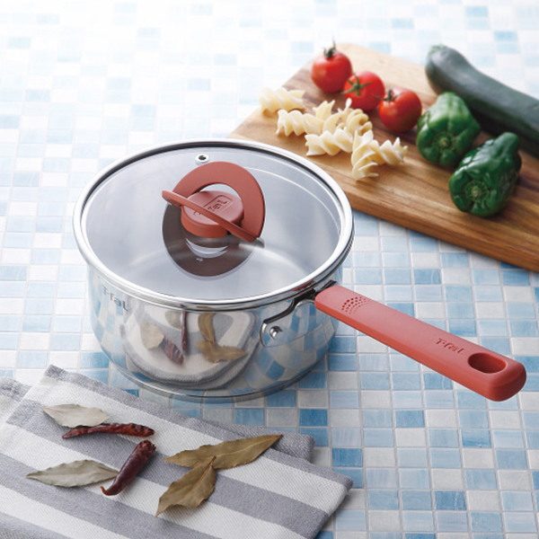 ティファール　オプティスペース　ステンレスソースパン（１８ｃｍ）