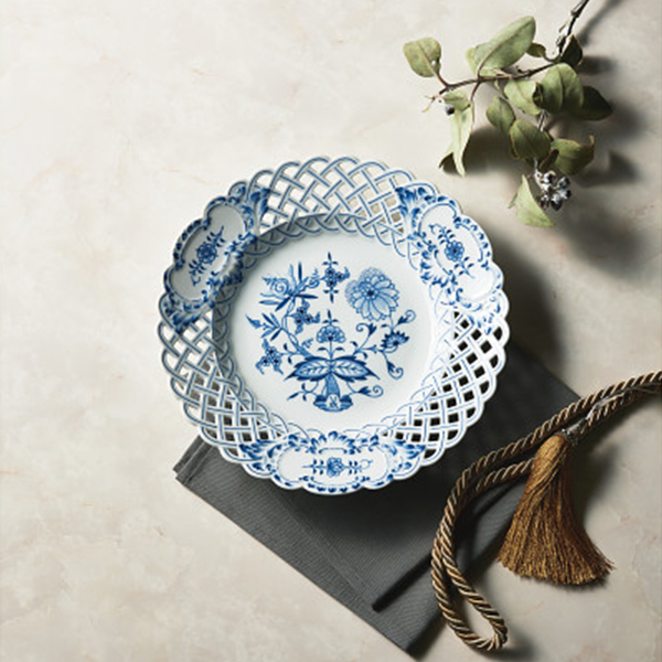 マイセン　ブルーオニオン　メッシュプレート