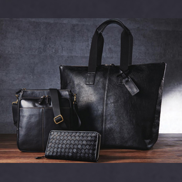 良品工房　日本製牛革バッグ３点セット　ブラック