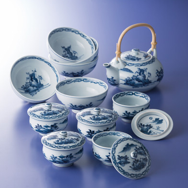 有田焼　田代亮秀　古代山水　ホームセット