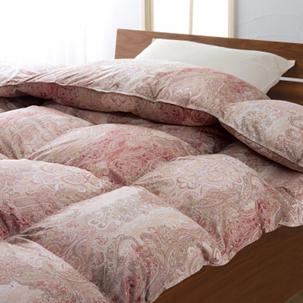 プレミアムゴールドラベル羽毛掛けふとん・ウール敷ふとんセット　ピンク