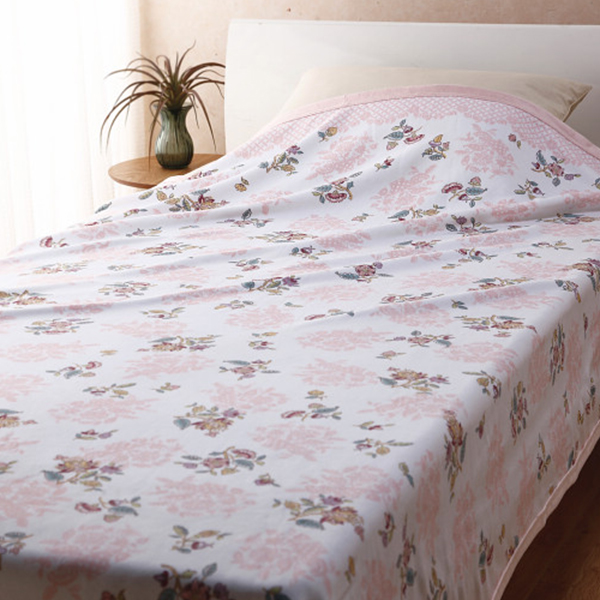 ミントン　綿毛布（毛羽部分）　ピンク