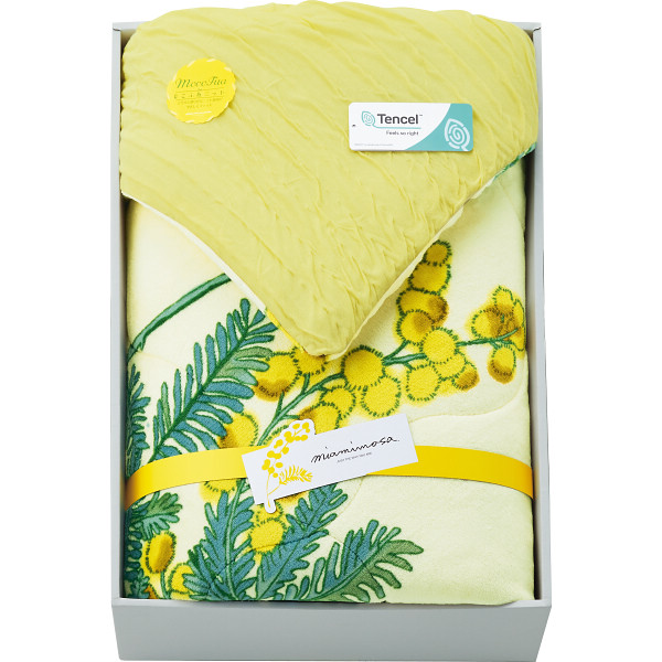 ミアミモザ　もこふあニット＆マイクロ　リバーシブル肌ふとん　クリーム