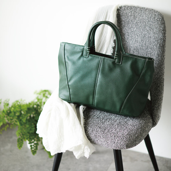 アッシュエル　Ａ４対応横長ハンドバッグ　グリーン