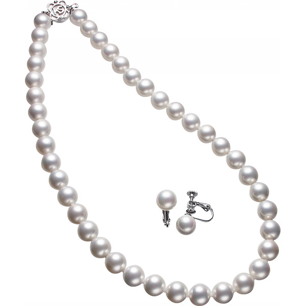 カンサイセレクション　花珠貝パールネックレスセット　ホワイト