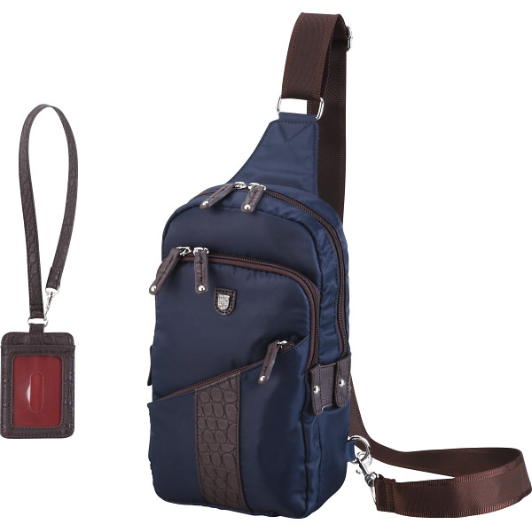 ファゴット　ボディバッグ（パスケース付）　ネイビー