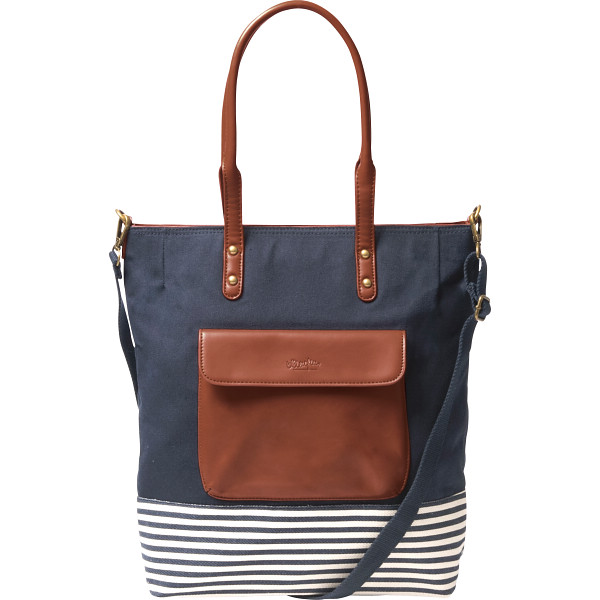 アッシュエル　ボーダーバッグ　ネイビー