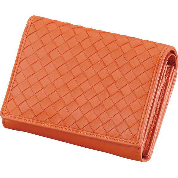 ル・プレリー　シープメッシュ札入れ　キャメル