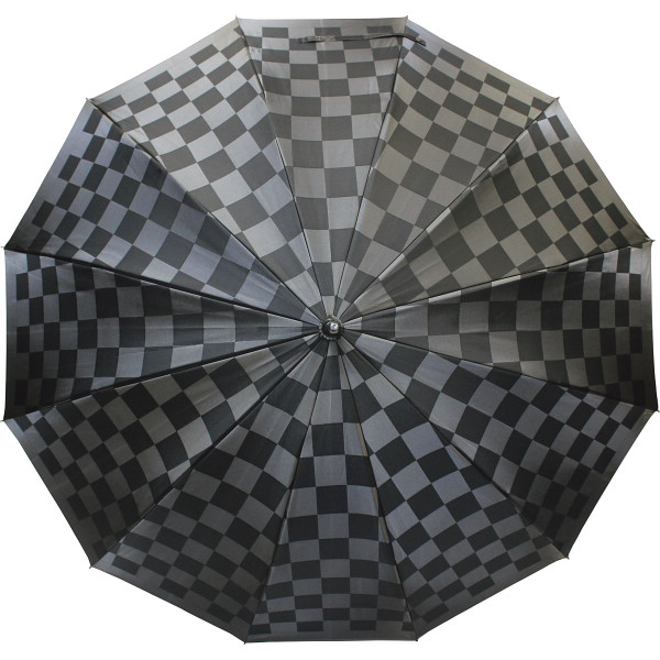 和楽傘　晴雨兼用１級遮光１２本骨長傘　市松模様