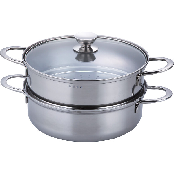 ルチェンテ　ＩＨ対応二段蒸し器（２３ｃｍ）