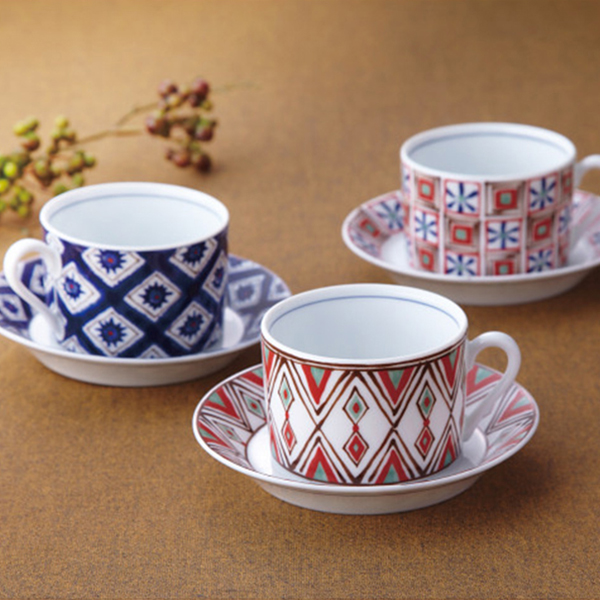 ｍｕｓｂｕ（むすぶ）　小紋　碗皿５客揃