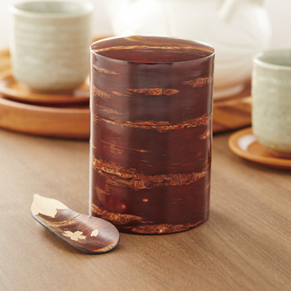 総皮茶筒（茶箕付）