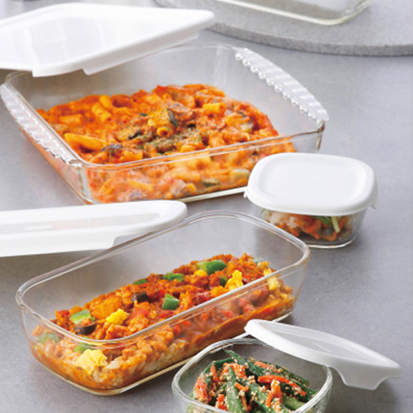 ハリオ　スタッキング耐熱ガラス製コンテナ・スクエア１０個セット