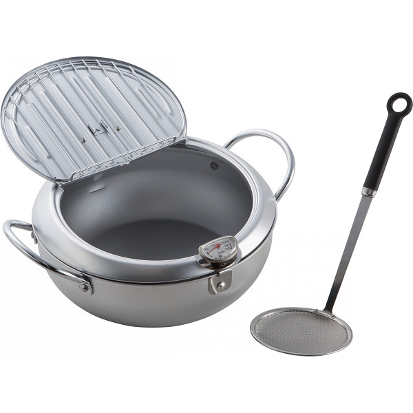 蓋付天ぷら鍋（２４ｃｍ）かす揚げ付