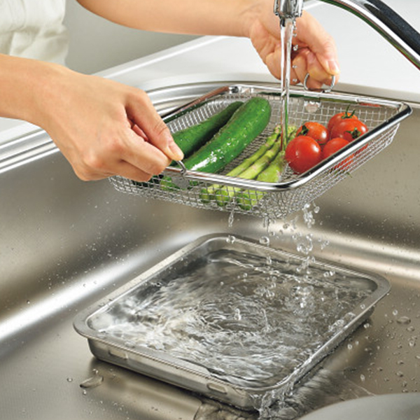 燕熟の技　ステンレスバット＆角ザルセット