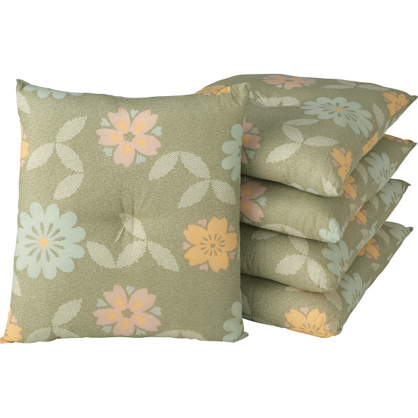 座布団５枚セット　グリーン