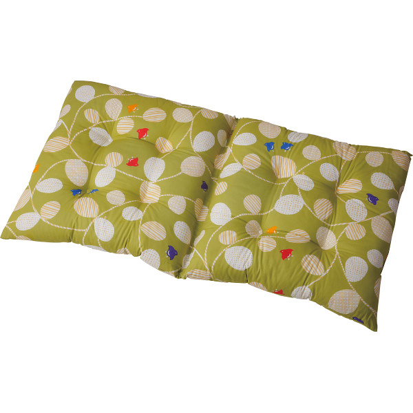 たためる長座ぶとん２枚セット（ちどり）　グリーン