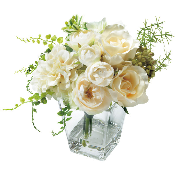 ローズのウォーターアレンジメント　ホワイト