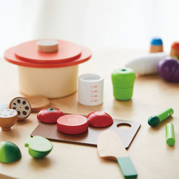ウッディプッディ　磁石のおままごと　やさいとおなべセット