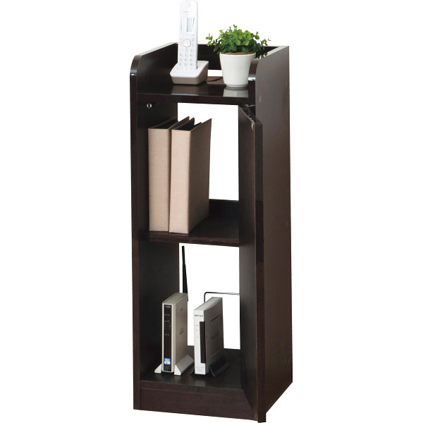 鏡面モデム収納ラック　ブラウン