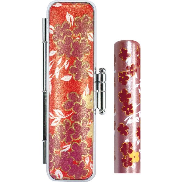 かもがわ印鑑セット　化粧ケース付　赤