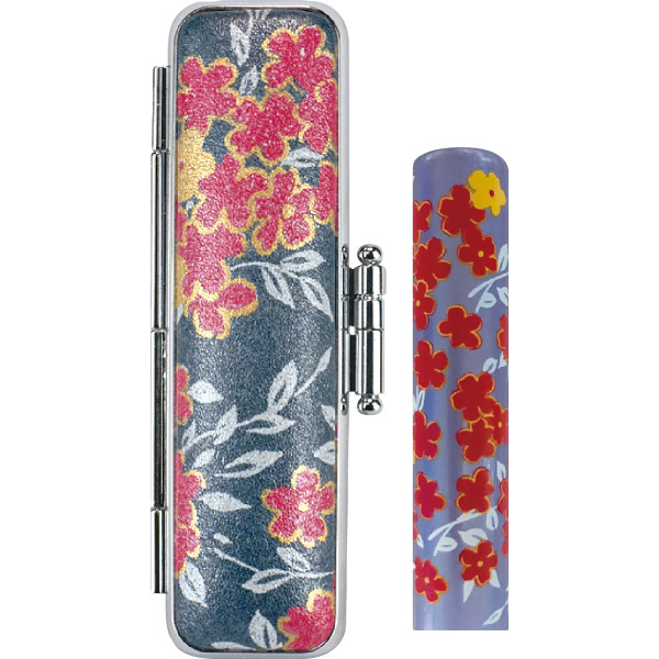 かもがわ印鑑セット　化粧ケース付　青