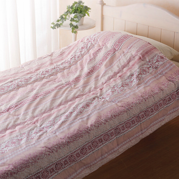 ウール混肌掛けふとん　ローズ