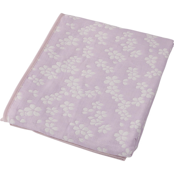 大阪泉州産　ジャカード織多重ガーゼケット　パープル