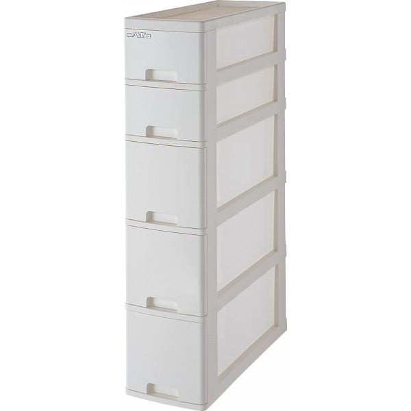 スリムストッカー５段　ホワイト