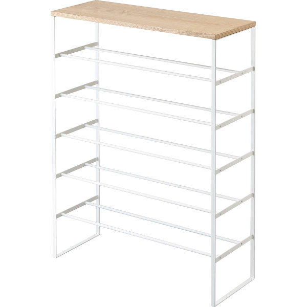 天板付きシューズラック６段　ホワイト