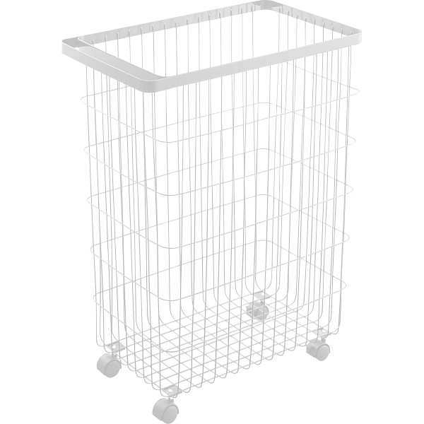 ランドリーバスケットキャスター付き　ホワイト