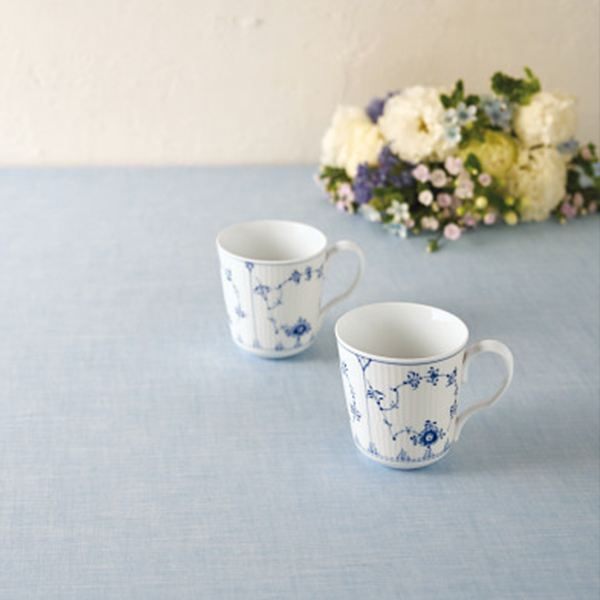 ロイヤル　コペンハーゲン　ブルーフルーテッド　プレイン　マグ　ペア