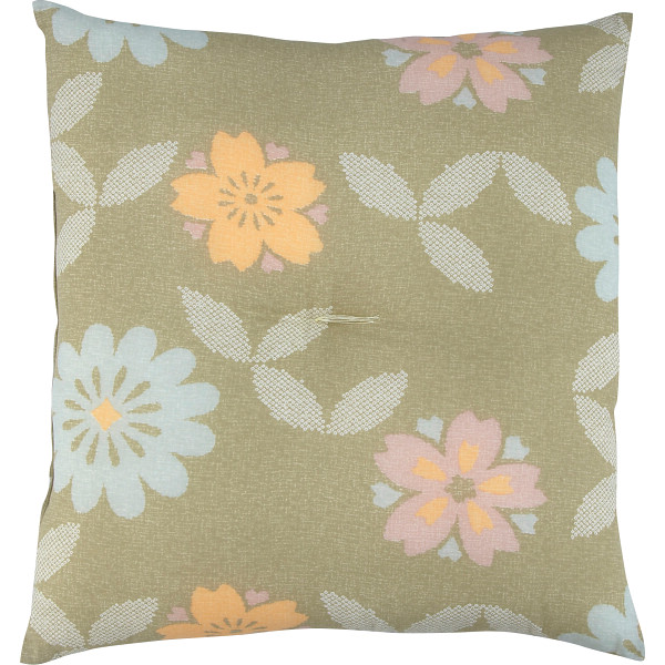 座布団＆座布団カバー各５枚セット　エンジ