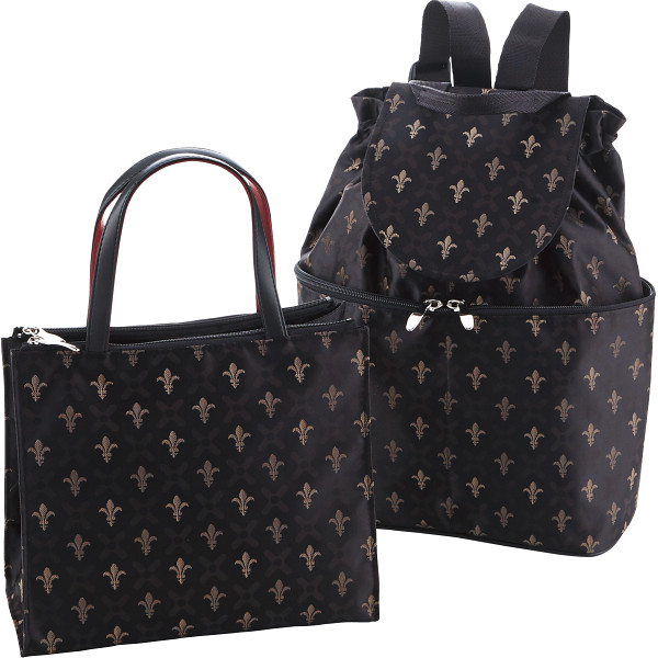 桐生織ジャガード手さげバッグ＆リュックセット