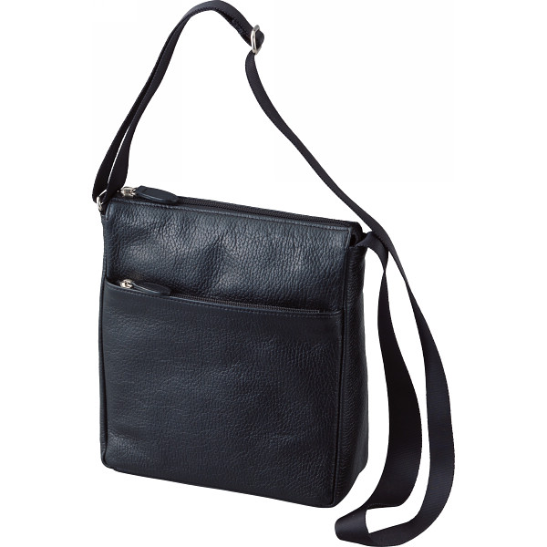 良品工房　日本製牛革ショルダーバッグ　ブラック