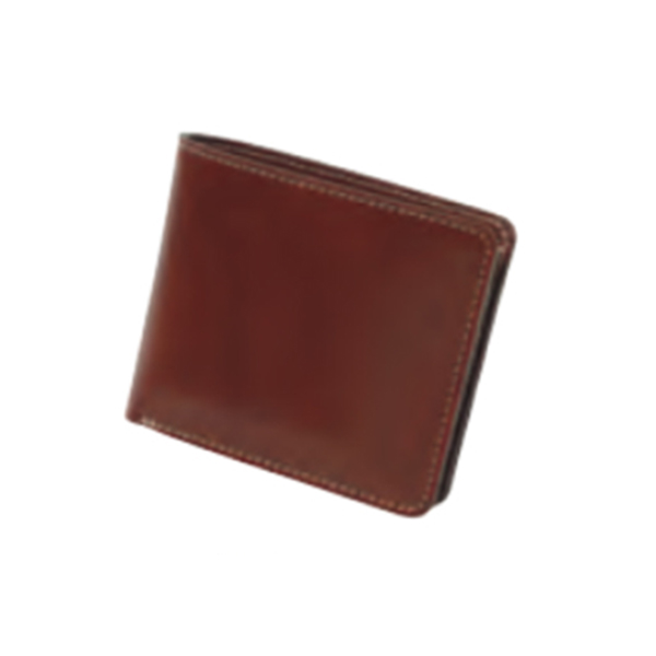 ｍ，ｉ，ｕ，ｏ．ｊ　ヌメ革　二つ折財布（メンズ）　　チョコ