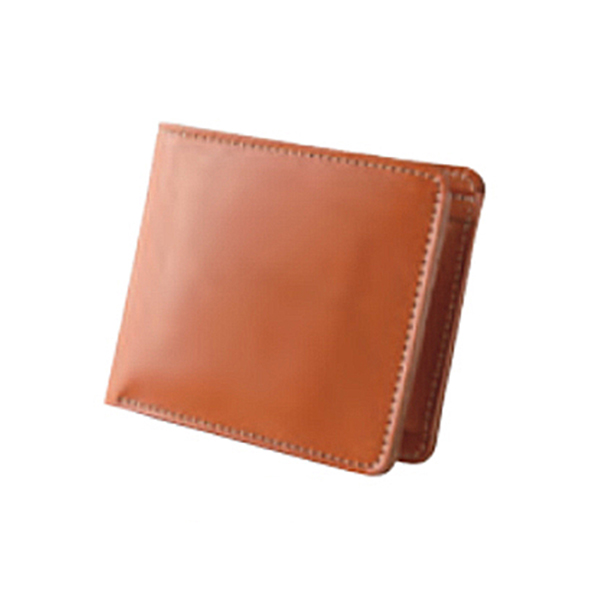 ｍ，ｉ，ｕ，ｏ．ｊ　ヌメ革　二つ折財布（メンズ）　　キャメル