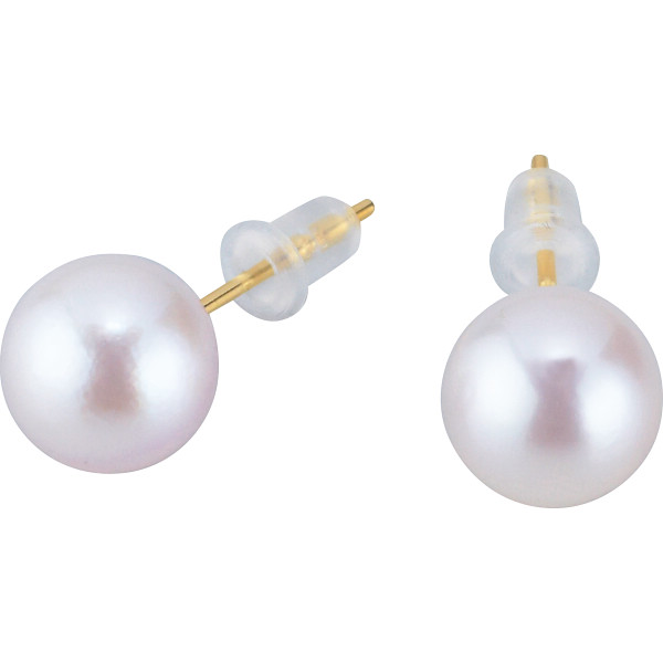 １８金あこや本真珠一珠ピアス　イエローゴールド