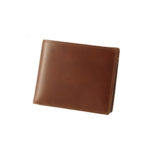 やぎ革二つ折り札入　ブラウン