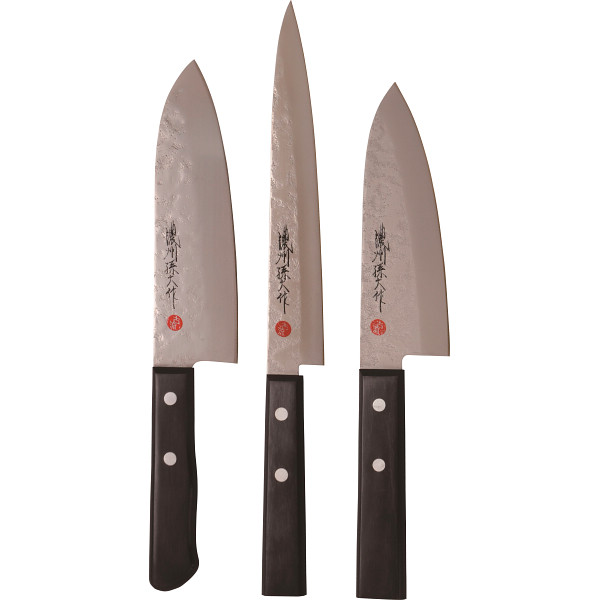 濃州孫六作　古流梨地包丁３本セット