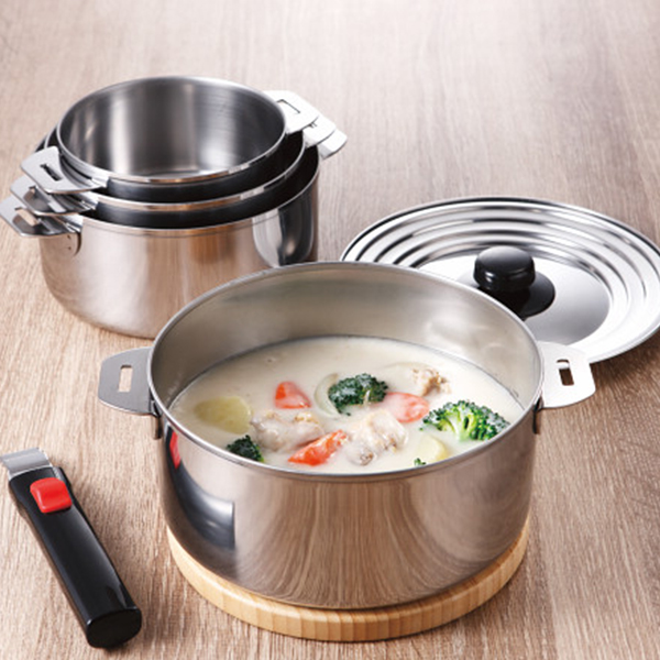 郷技　着脱式ハンドル鍋４点セット