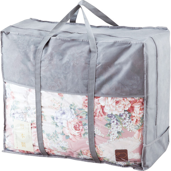 日本製　ウール５０％混　合掛けふとん　ピンク